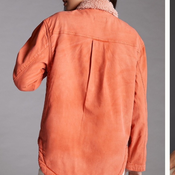 Anthropologie Pilcro Medium Orange Sherpa Jacket - Picture 3 of 7